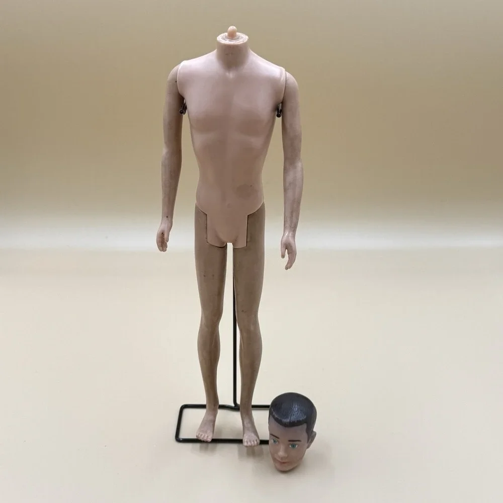Vintage 1961 Mattel Ken Doll Lot Gold Case Clothing Acc Head Off TLC Collectible